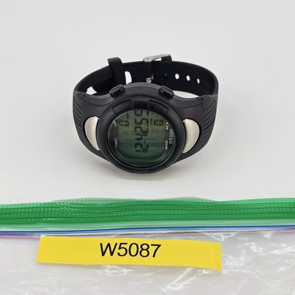 Medline Watch Unisex Black Silver‎ Digital Heart Rate Monitor WR30M New Battery